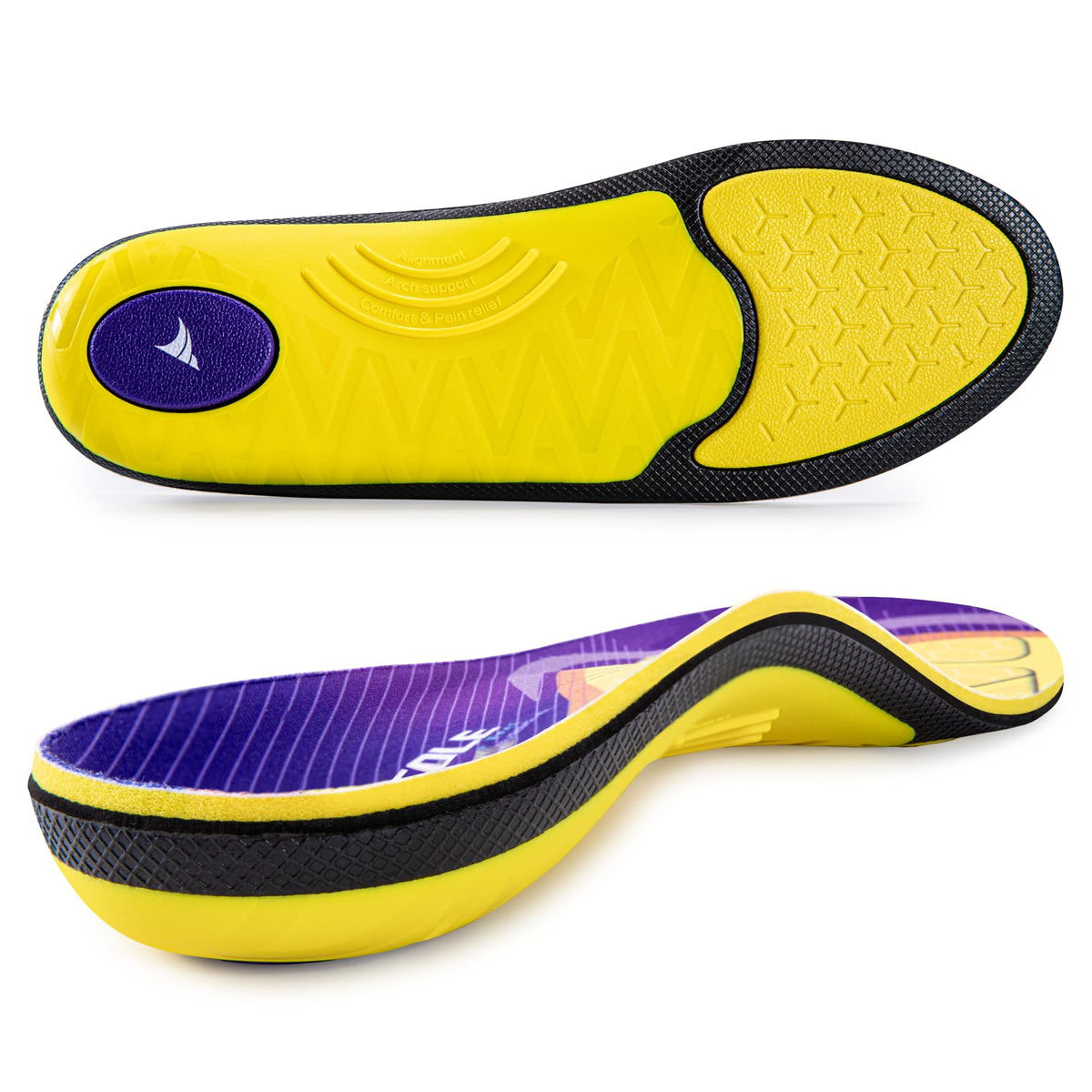 VALSOLE Heavy Duty Support Pain Relief Orthotics - 220+ lbs Plantar Fasciitis High Arch Support Insoles for Men Women, Flat Feet Orthotic Insert, Work Boot Shoe Insole, Absorb Shock with Every Step