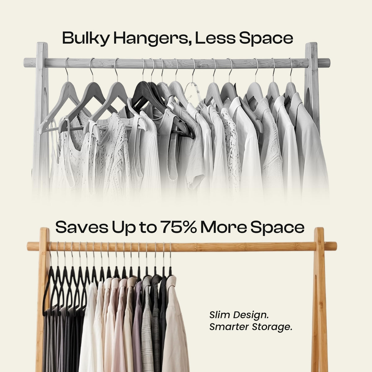Velvet Hangers with Pants Bar | Non-Slip Slim Hangers for Closet Organization