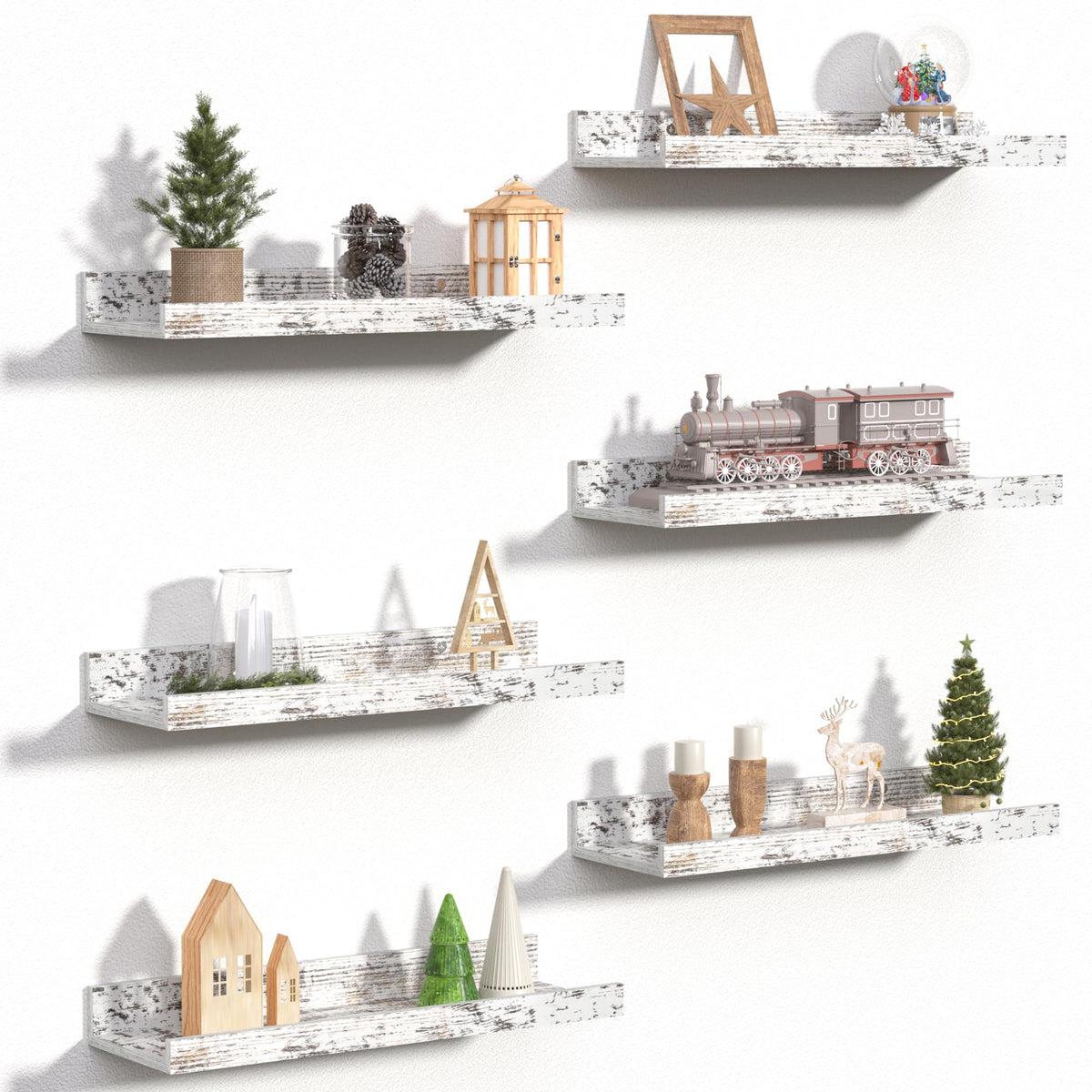 upsimples Floating Shelves for Wall Set of 6