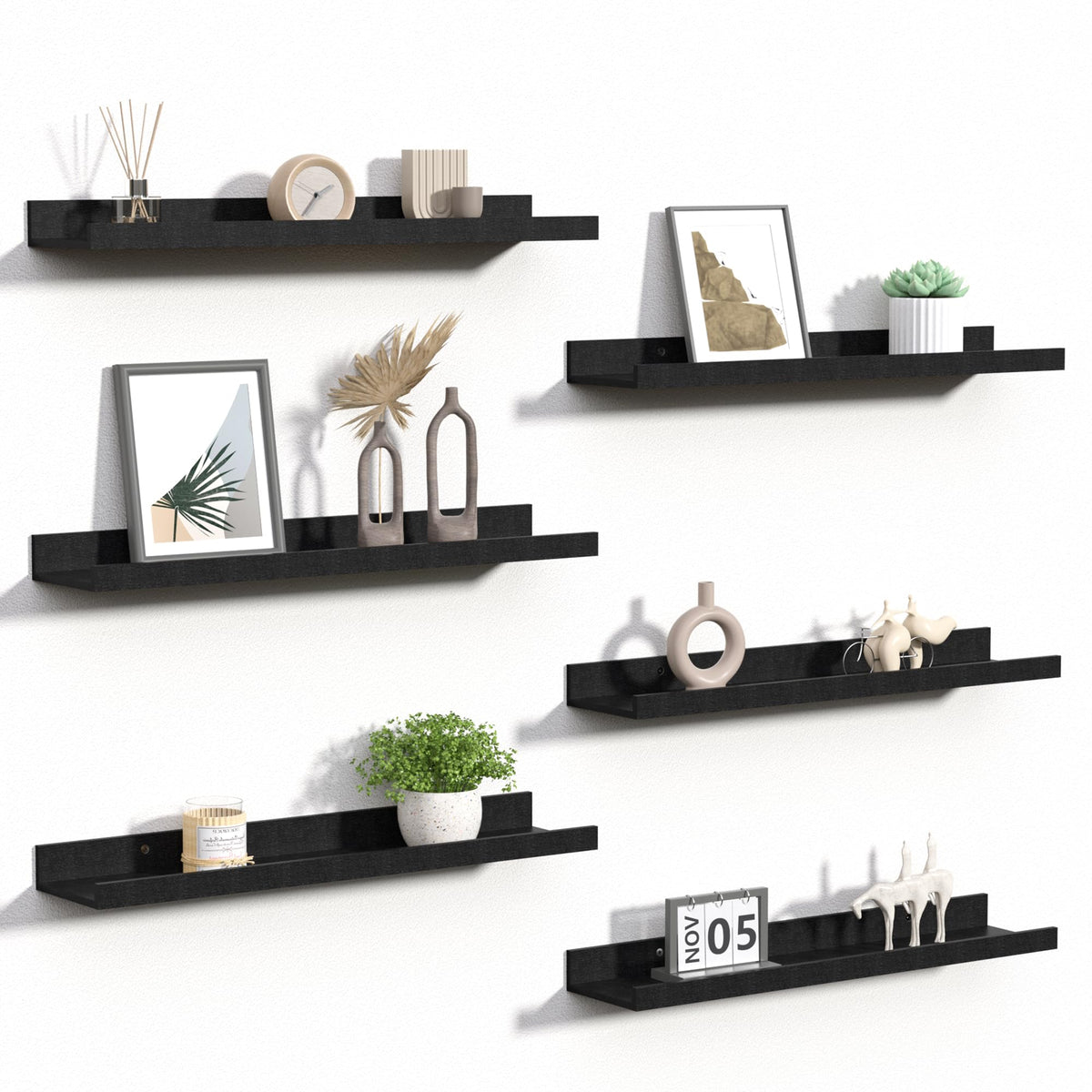 upsimples Floating Shelves for Wall Set of 6