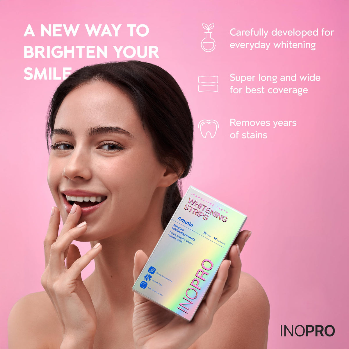 InoPro Teeth Whitening Strips – Peroxide-Free Whitening for Sensitive Teeth
