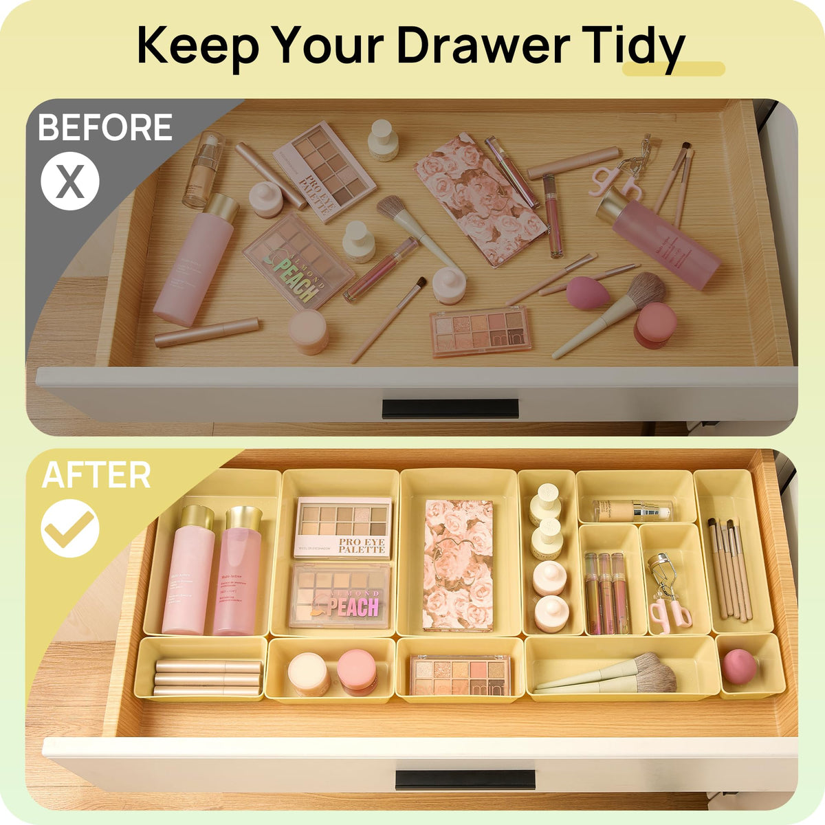 Vtopmart Drawer Organizers – Clear Drawer Dividers for Home Organization