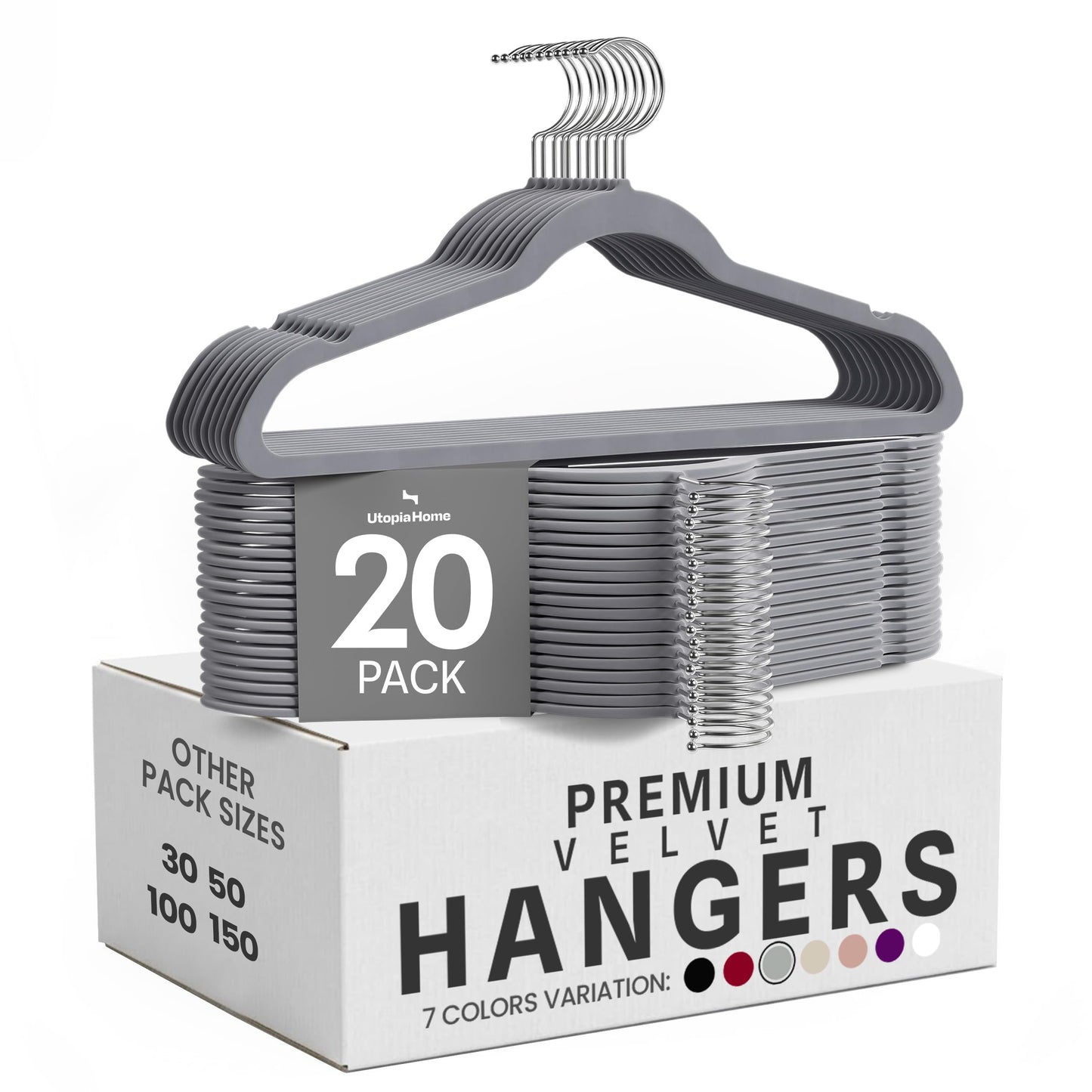 Velvet Hangers with Pants Bar | Non-Slip Slim Hangers for Closet Organization