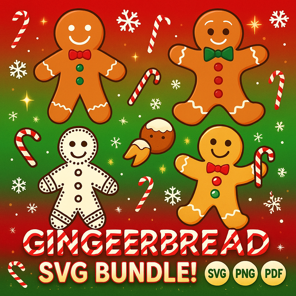 Gingerbread Man SVG Digital Download Bundle