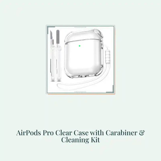 AirPods Pro Clear Case with Carabiner &amp; Cleaning Kit by@Outfy