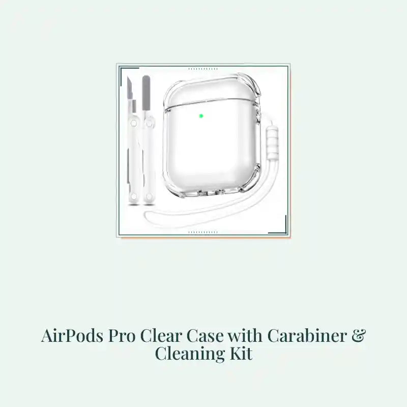 AirPods Pro Clear Case with Carabiner & Cleaning Kit by@Outfy