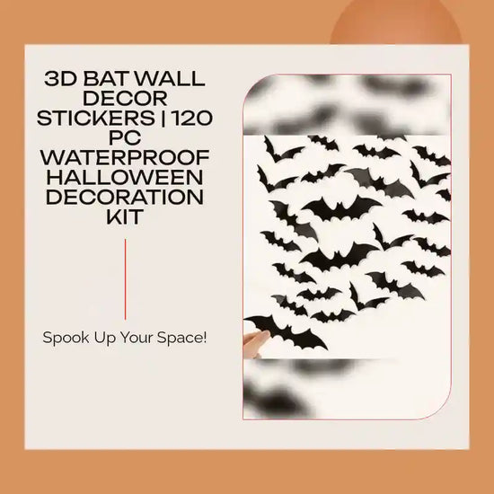 3D Bat Wall Decor Stickers | 120 Pc Waterproof Halloween Decoration Kit by@Outfy
