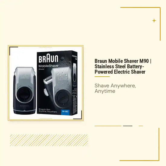 Braun Mobile Shaver M90 | Stainless Steel Battery-Powered Electric Shaver by@Outfy