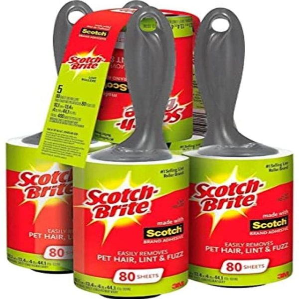 Scotch Brite Value Pack Lint Roller 5 Pk - 400 Sheets