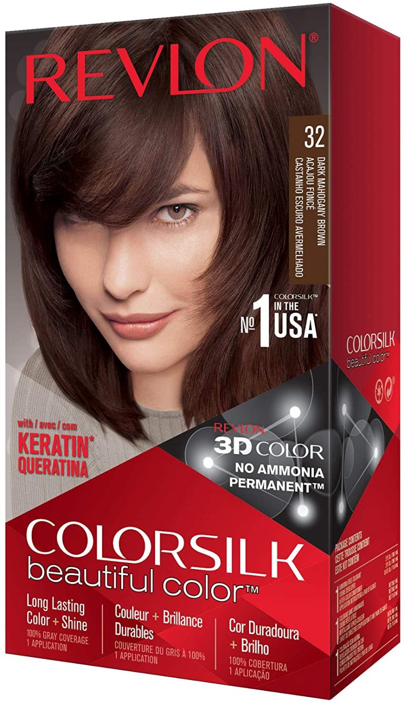 Revlon Colorsilk Beautiful Color, 32 Dark Mahogany Brown, 6.6 Ounce