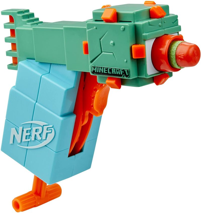 Hasbro Nerf MicroShots Minecraft Ender Dragon Mini Blaster, Minecraft Dragon Mob Design, Includes 2 Official Nerf Elite Darts, Priming Handle, F4423 - Image 5