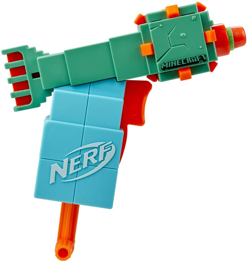 Hasbro Nerf MicroShots Minecraft Ender Dragon Mini Blaster, Minecraft Dragon Mob Design, Includes 2 Official Nerf Elite Darts, Priming Handle, F4423 - Image 6