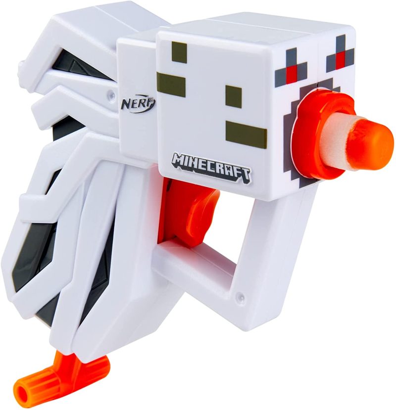 Hasbro Nerf MicroShots Minecraft Ghast Mini Blaster, Minecraft Ghast Mob Design, Includes 2 Official Nerf Elite Darts, Pull-Down Priming Handle, F4421 - Image 3