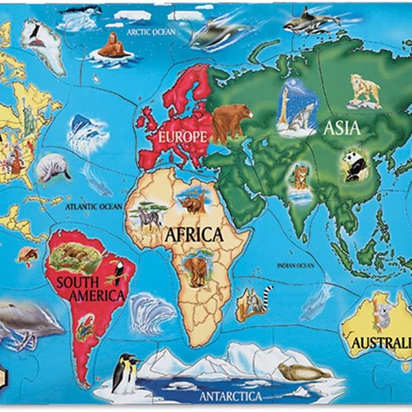 Melissa & Doug World Map Jumbo Jigsaw Floor Puzzle