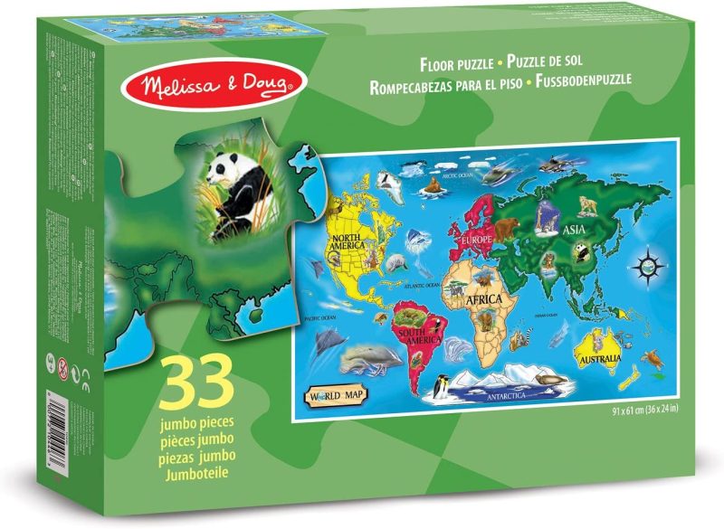 Melissa & Doug World Map Jumbo Jigsaw Floor Puzzle - Image 2