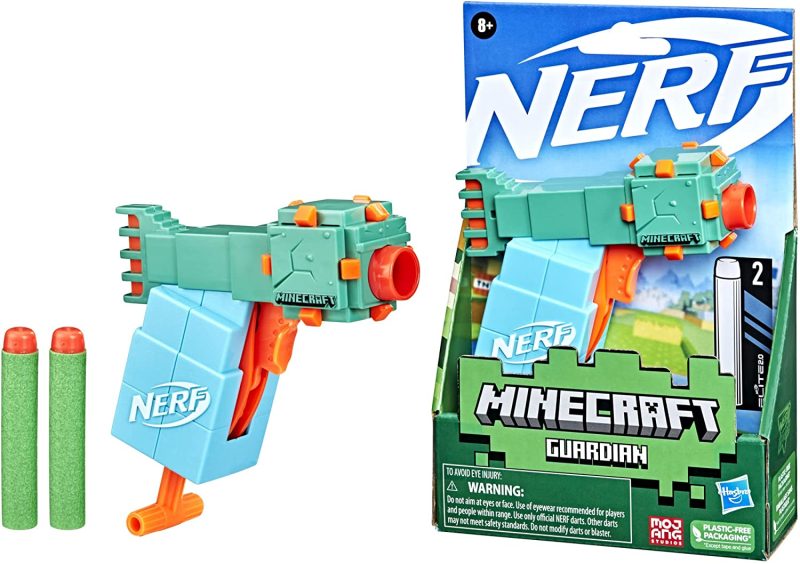Hasbro Nerf MicroShots Minecraft Ender Dragon Mini Blaster, Minecraft Dragon Mob Design, Includes 2 Official Nerf Elite Darts, Priming Handle, F4423 - Image 2