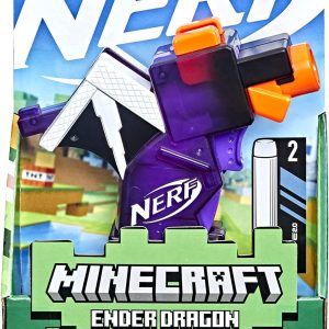 Hasbro Nerf MicroShots Minecraft Ender Dragon Mini Blaster, Minecraft Dragon Mob Design, Includes 2 Official Nerf Elite Darts, Priming Handle, F4423 - Image 6