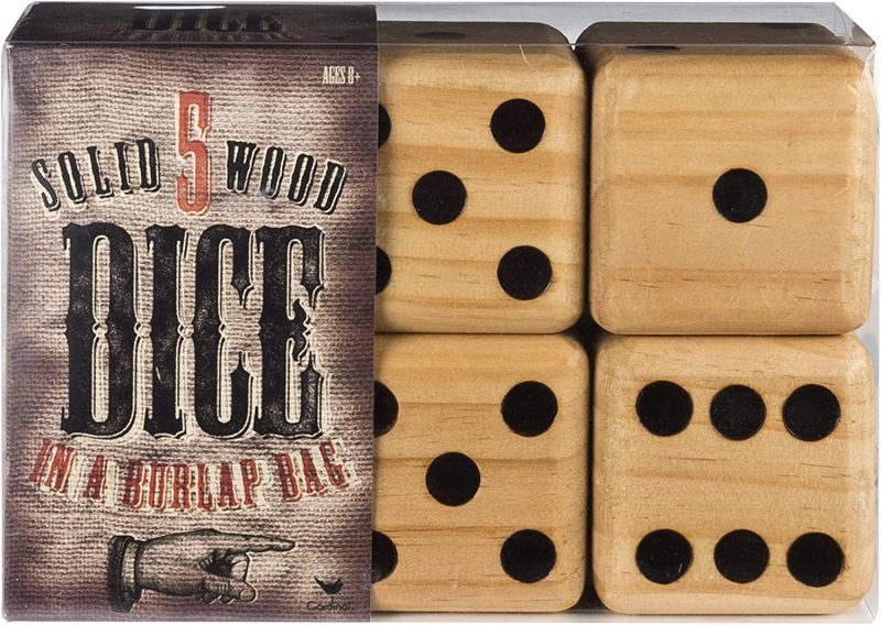 5 Giant Wood Dice Game
