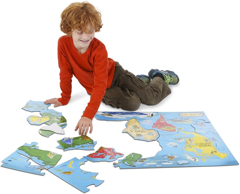 Melissa & Doug World Map Jumbo Jigsaw Floor Puzzle - Image 3