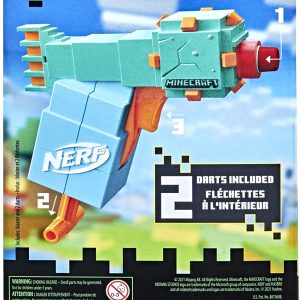 Hasbro Nerf MicroShots Minecraft Ender Dragon Mini Blaster, Minecraft Dragon Mob Design, Includes 2 Official Nerf Elite Darts, Priming Handle, F4423 - Image 4