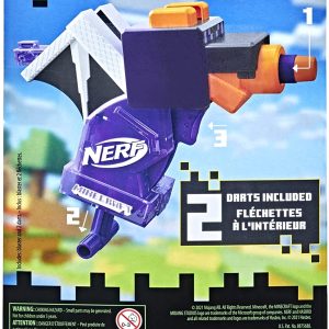 Hasbro Nerf MicroShots Minecraft Ender Dragon Mini Blaster, Minecraft Dragon Mob Design, Includes 2 Official Nerf Elite Darts, Priming Handle, F4423 - Image 7