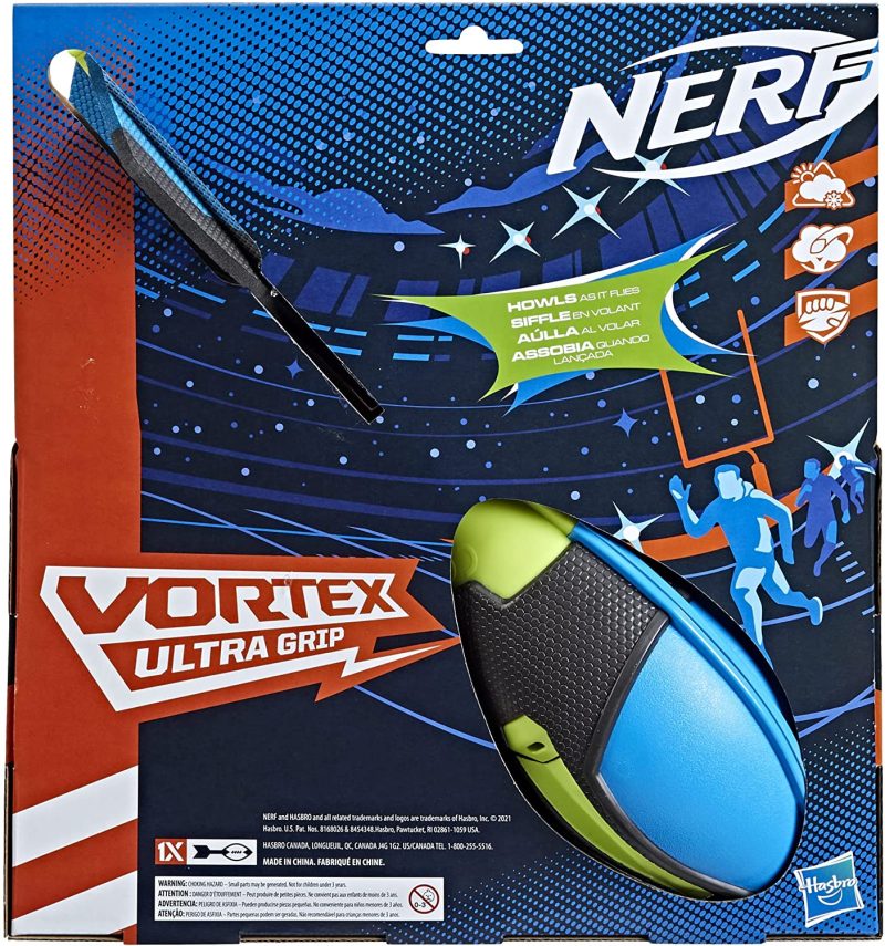 Hasbro Nerf Vortex Ultra Grip Football, Designed for Easy Catching, Howling Whistle Sound, Distance-Optimizing Tail, All-Weather Play, Toy Football - Image 4