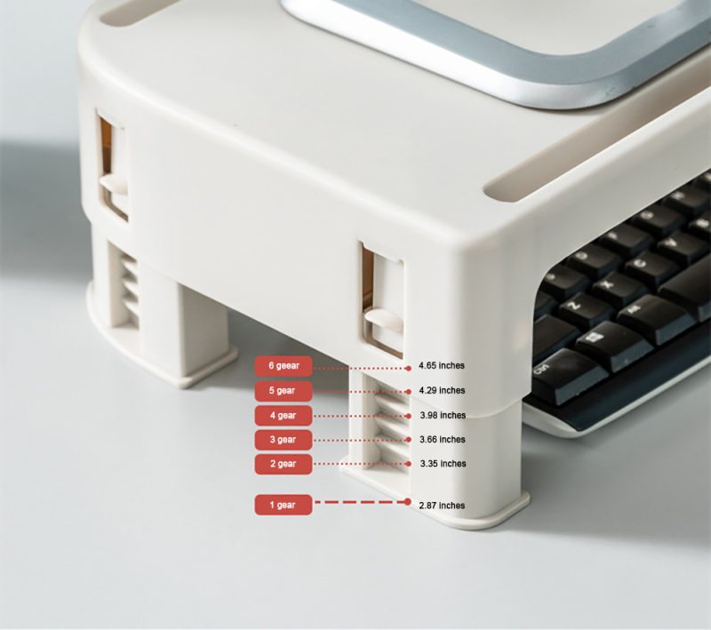 Adjustable Height Simple Monitor Stand 21.26X8.66X2.87 inches - Moustache® - White - Image 6