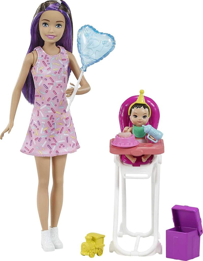 Barbie Skipper Babysitters Inc. Dolls & Playset with Babysitting Skipper Doll, Color-Change Baby Doll, High Chair & Party-Themed Accessories for Kids 3 to 7 Years Old