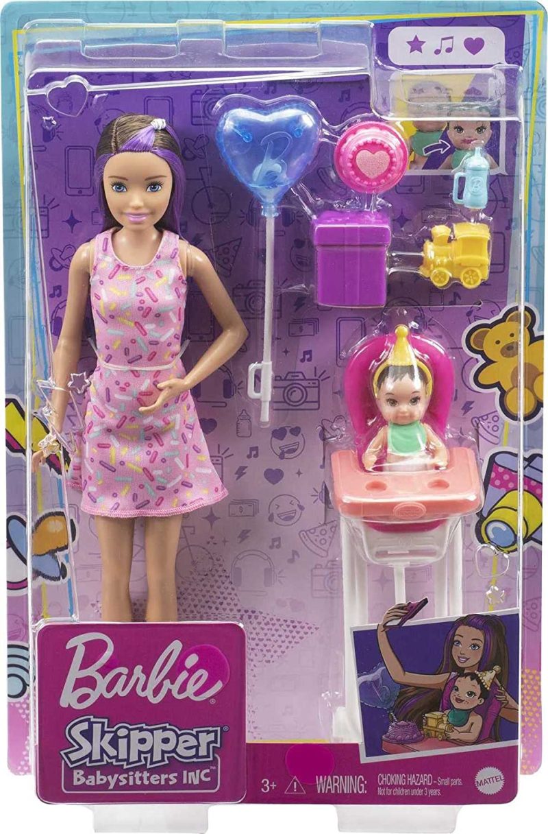 Barbie Skipper Babysitters Inc. Dolls & Playset with Babysitting Skipper Doll, Color-Change Baby Doll, High Chair & Party-Themed Accessories for Kids 3 to 7 Years Old - Image 6