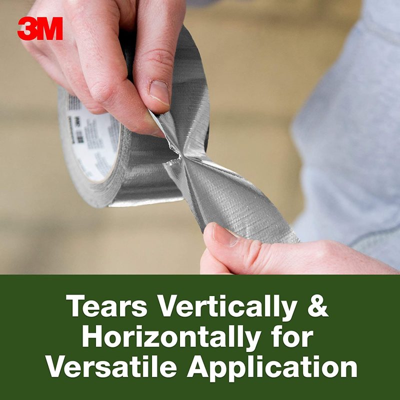 3M Basic Duct Tape, 1.88 in x 55 yd (48 mm x 50.2 m), 1 Roll Silver Duct Tape, Masking Tape - Image 5