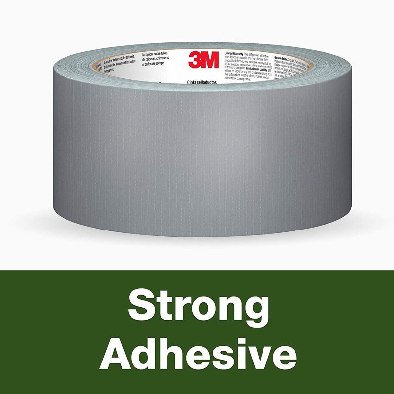 3M Basic Duct Tape, 1.88 in x 55 yd (48 mm x 50.2 m), 1 Roll Silver Duct Tape, Masking Tape - Image 6
