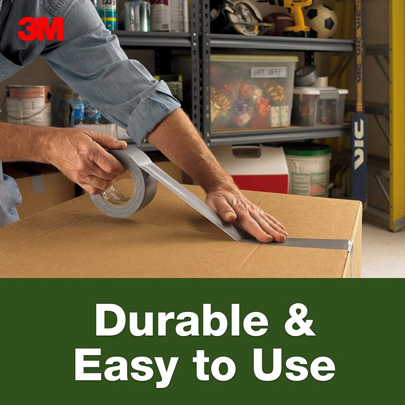 3M Basic Duct Tape, 1.88 in x 55 yd (48 mm x 50.2 m), 1 Roll Silver Duct Tape, Masking Tape - Image 2