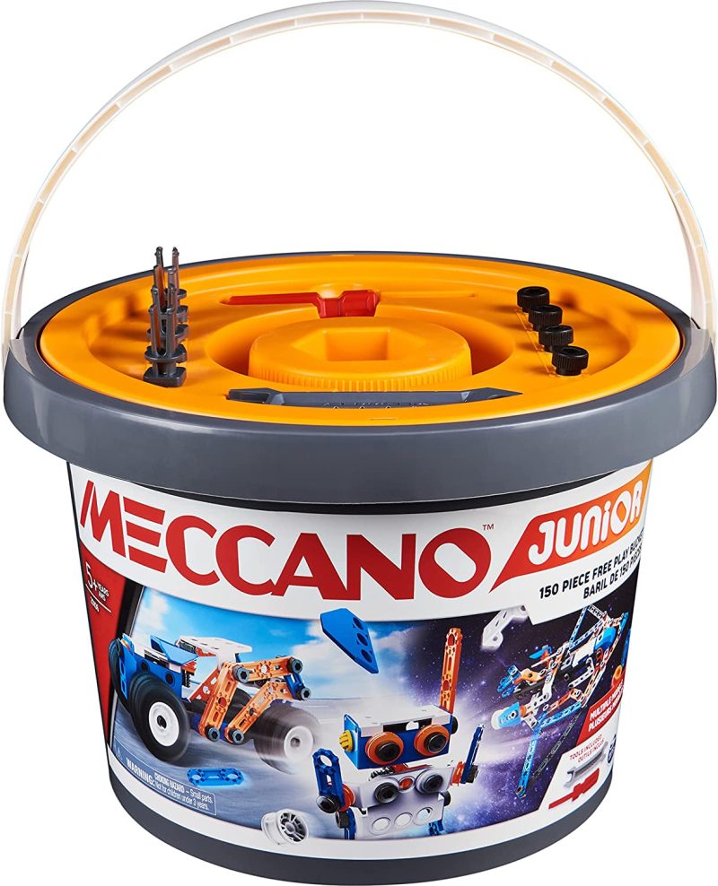 Meccano Junior, 150 pcs Bucket STEAM Model Building Kit for Open-Ended Play - Image 7