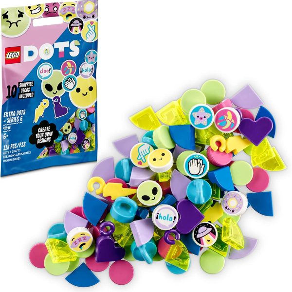 Lego DOTS Extra DOTS – Series 6 41946 Craft Decoration Kit; Decorating Tiles That Make a for Ages 6+ (118 Pieces), Building Sets