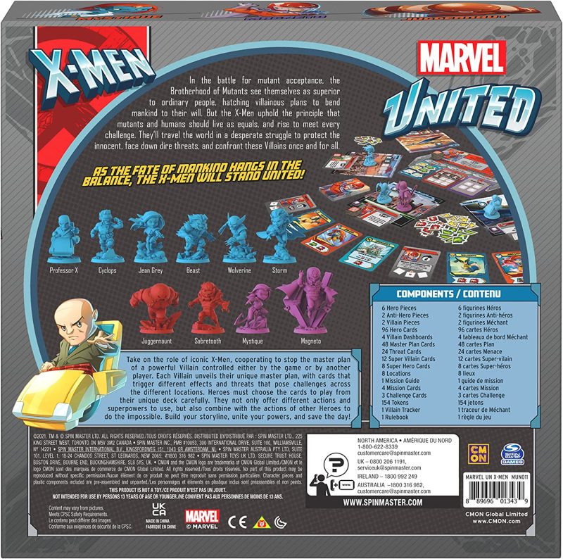 Spin Master Games X-Men, Marvel United Board Game with Cards and Collectible Hero Villain Figurines Party Fun Movie Challenge - Image 9