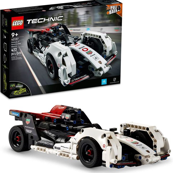 Lego Technic Formula E Porsche 99x Electric 42137 Model Building Kit; Pull-Back Race Car Toy for Ages 9+ (422 Pieces), Building Sets