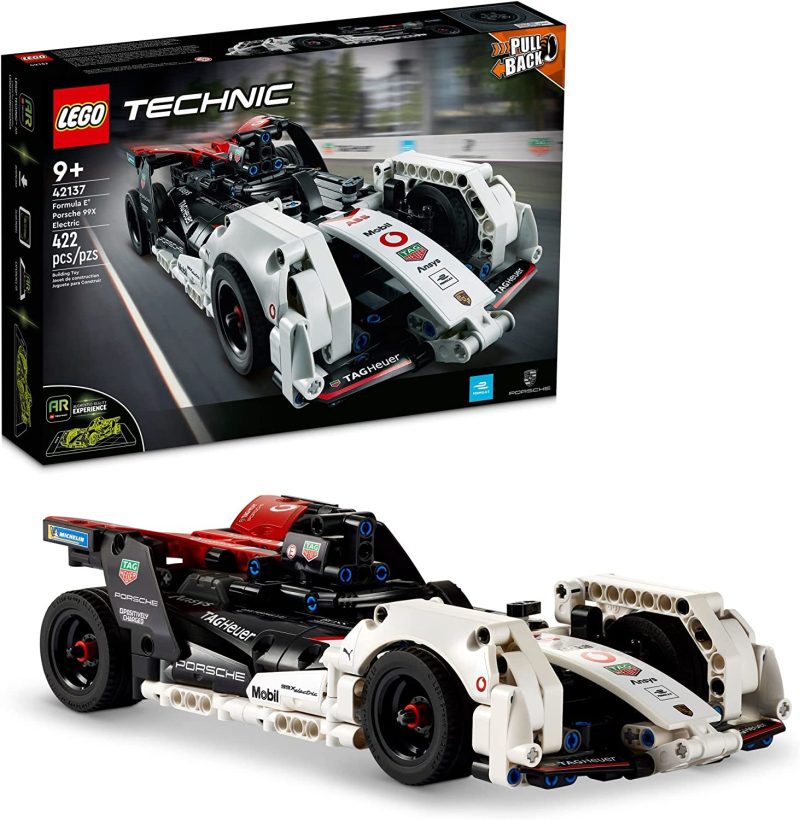 Lego Technic Formula E Porsche 99x Electric 42137 Model Building Kit; Pull-Back Race Car Toy for Ages 9+ (422 Pieces), Building Sets