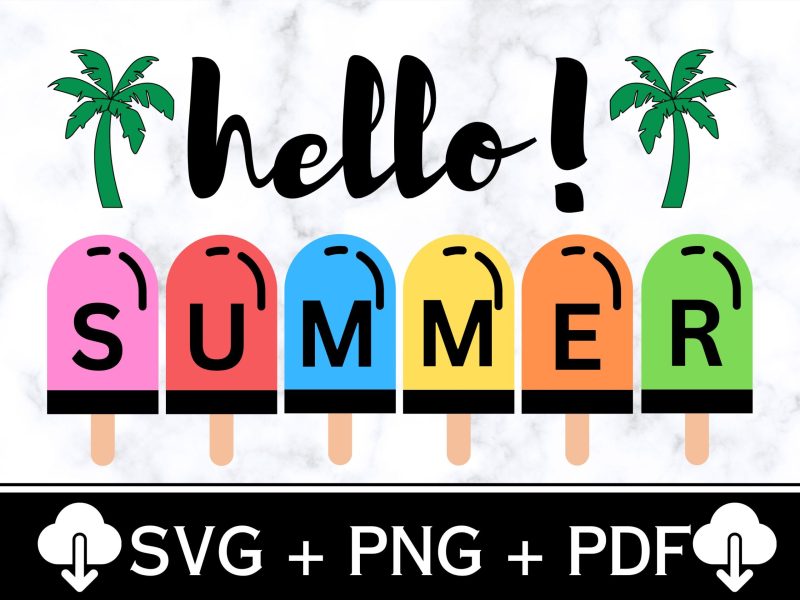 Hello Summer SVG Bundle | Beach, Sun, and Fun | Instant Download