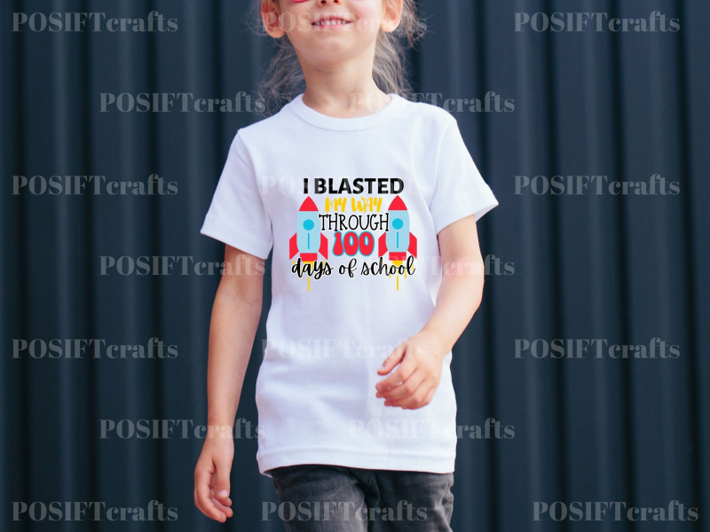 I Blasted My Way Through 100 Days of School SVG - Rocket Blasting SVG