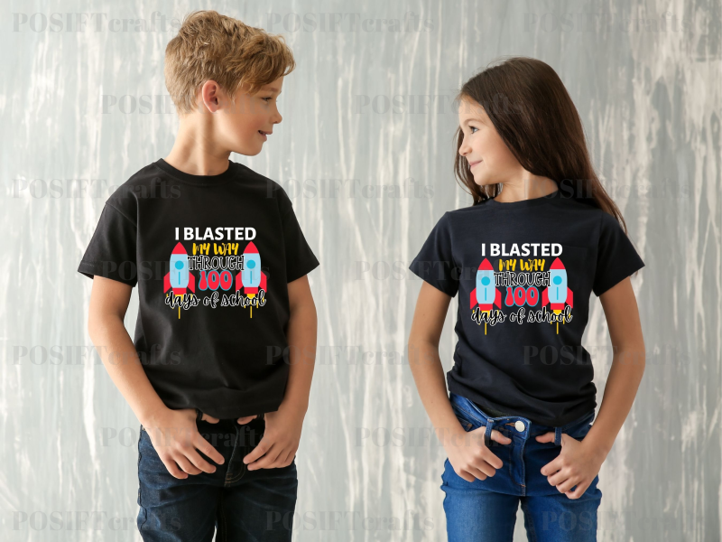 I Blasted My Way Through 100 Days of School SVG - Rocket Blasting SVG