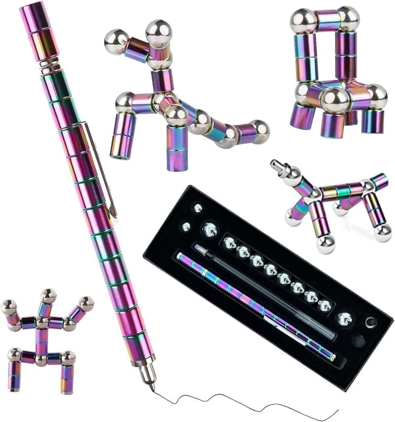 Magnetic Fidget Pen, Fun Stress-Relieving Multifunction Writing Pen Creative Gift for Adult or Friends (Multicolor) - Image 9